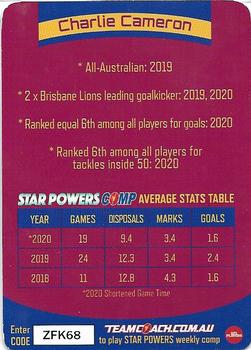 2021 Team Coach AFL - Star Powers Silver #SP-07 Charlie Cameron Back